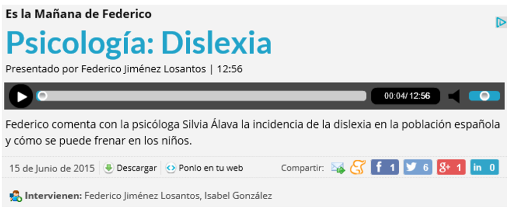 Dislexia - Es la Mañana de Federico - Silvia Álava